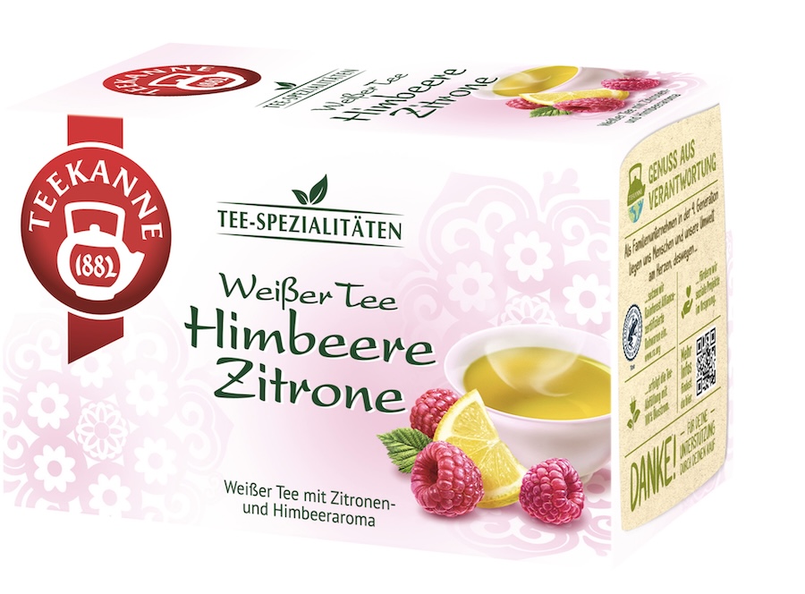 Teekanne Weißer Tee Himbeere Zitrone