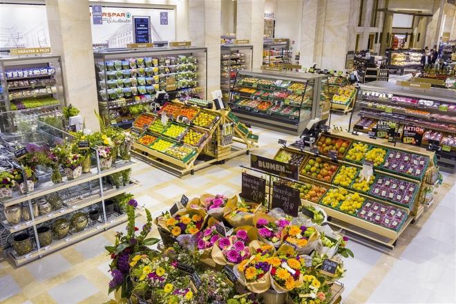 Interspar Blick von oben auf die Inseln