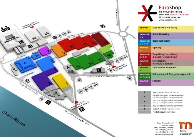Der Hallenplan der Euroshop 2023