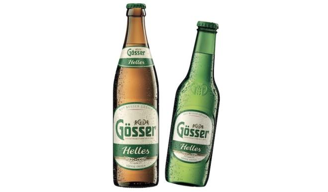 Gösser Helles in der 0,5 l- und 0,33 l-Flasche