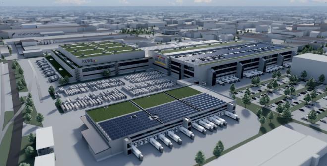 Visualisierung des Rewe Logistikzentrums