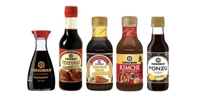 Ein Auszug der Kikkoman-Saucenvielfalt