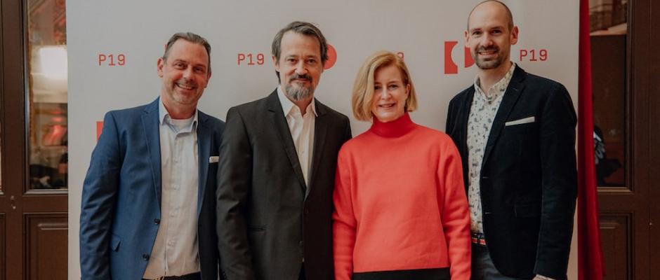 Roland Toch mit den P19-Initiatoren Max Jürschik, Birgit Kraft-Kinz und Martin Sprengseis (v.l.n.r.).