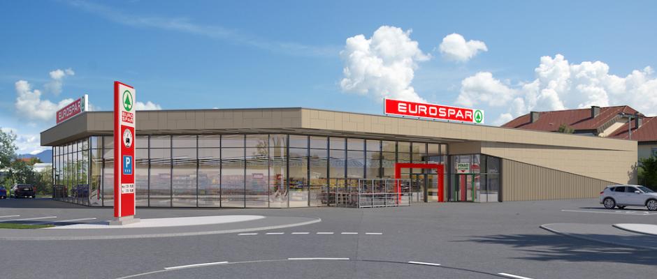 Der neue EUROSPAR Ebenthal eröffnet am 17.9.(Rendering) und bietet moderne Nahversorgung mit regionalem Fokus und praktischem Einkaufserlebnis