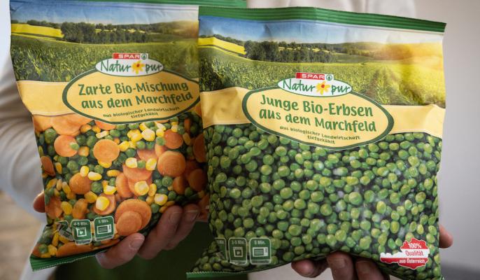 Bei Spar kommt das Tiefkühlgemüse weiterhin aus dem Marchfeld. 