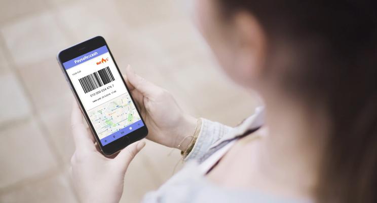 Paysafecash App-Ansicht