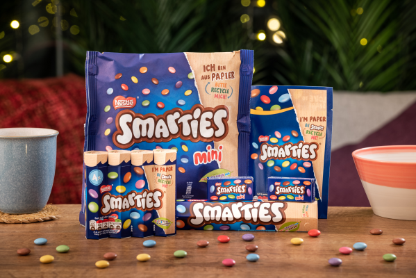 Smarties neu in der Papierverpackung