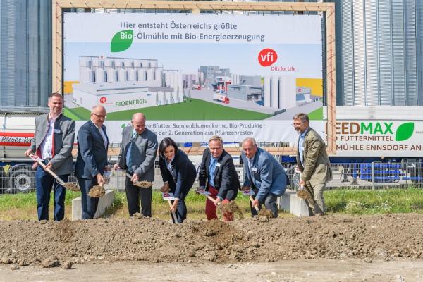 Spatenstich: VFI Oils for Life errichtet in Ennsdorf eine zweite Ölmühle und verdoppelt damit die Produktionskapazitäten für Pflanzenöle und Eiweiß-Futtermittel.