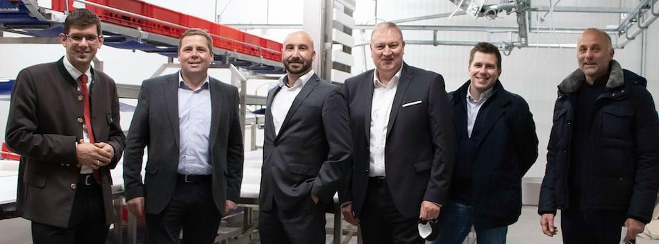 Starke Partner für die Kärntner Landwirtschaft: LR Martin Gruber, BVG Obmann Josef Fradler, GF Karnerta und Kärntner Fleisch GmbH Clemens Lacher, GF Franz Tremschnig Karnerta, BVG Prokurist Alois Weiss, GF Kärntner Fleisch GmbH Bernhard Dolzer (vlnr).