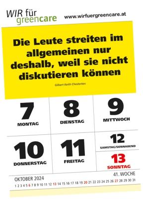 Kalenderaktion: weforgreencare