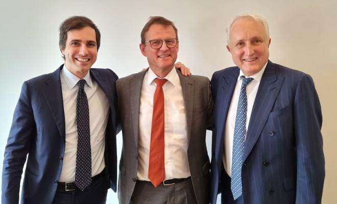 Giacomo Colussi, Dr. Klaus Karg und Angelo Colussi (von links nach rechts).